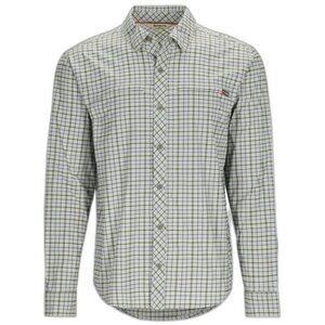 Simms Mens' Stone Cold LS Shirt in Sterling Plaid Sz XXL